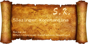 Slezinger Konstantina névjegykártya